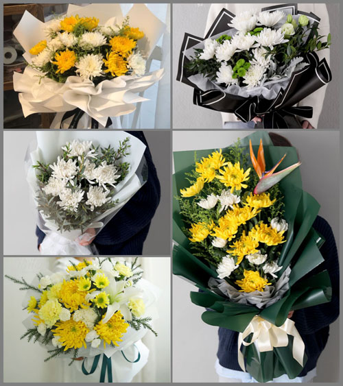 山东临沂河东区芝麻墩街道白事花束代送